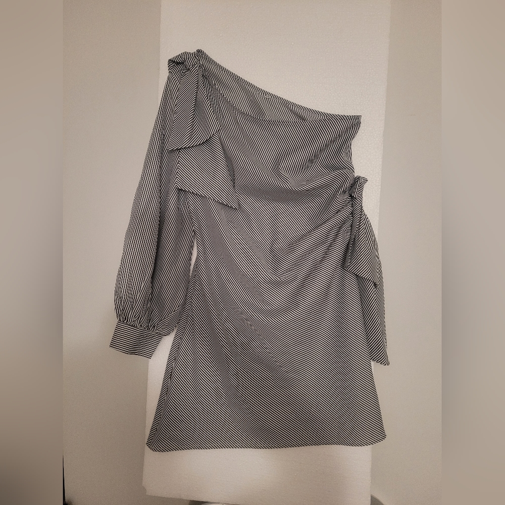 Zimmermann-like Striped One Shoulder Ruched Dress. Open to negotiation.